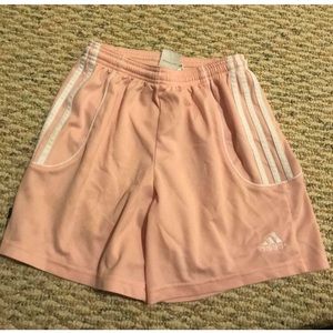 Pink soccer shorts